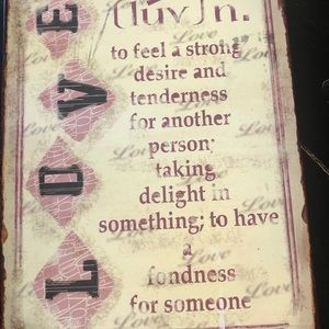 Metal Wall Art “Love” Definition. 9.5X12.5